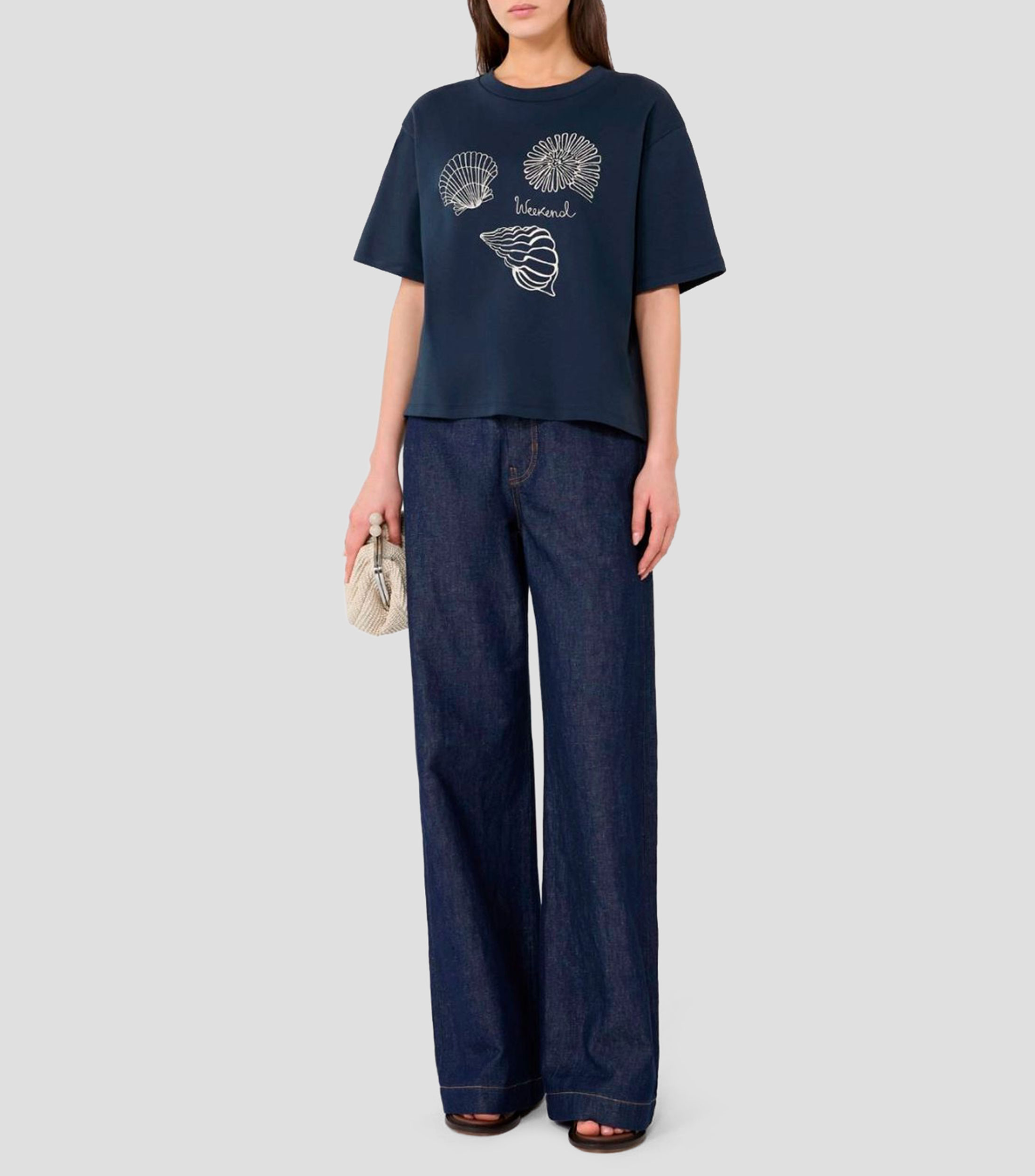 Playera cuello redondo manga corta estampada Mujer